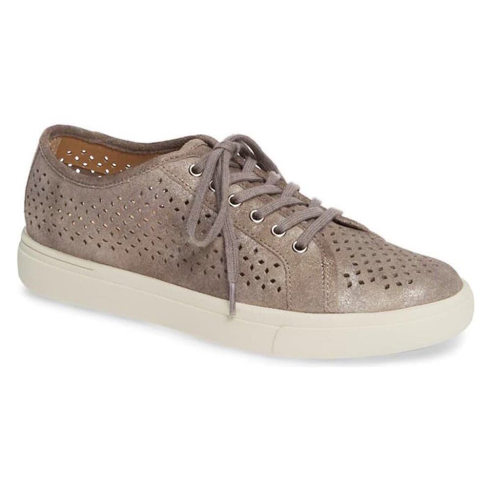 Vaneli Sport Oneida Grey Taupe Suede Leather Sneakers Shoes Women 8